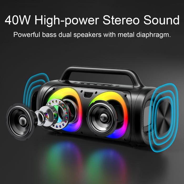 40W Wireless Speaker With RGB Lights MW02 - Mobile123