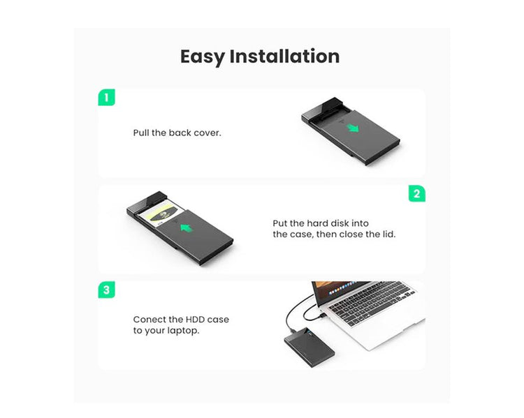 Ugreen 30848 USB 3.0 to SATA III Hard Drive Enclosure - Mobile123