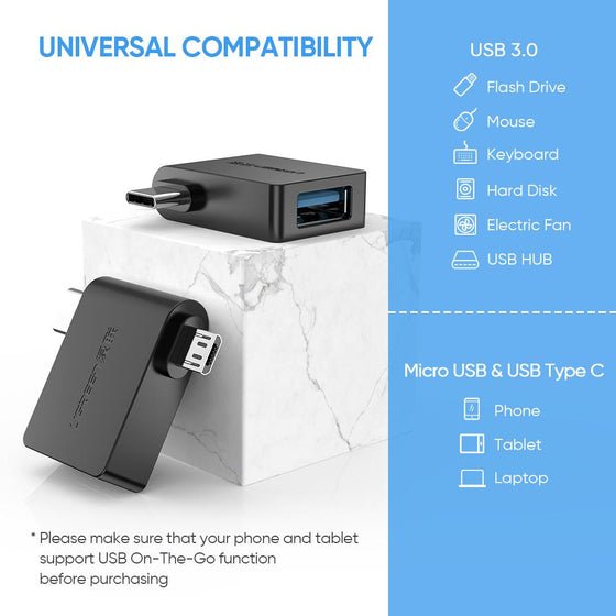 Ugreen USB A to USB C and Micro Adapter - Mobile123